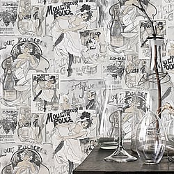 Galerie Wallcoverings Product Code: G56115 - Nostalgie Wallpaper Collection Galerie Wallcoverings Product Code G56115 - Nostalgie Wallpaper Collection - Silver Grey Colours - Champagne Posters Design