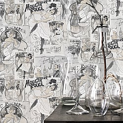 Galerie Wallcoverings Product Code: G56115 - Nostalgie Wallpaper Collection Galerie Wallcoverings Product Code G56115 - Nostalgie Wallpaper Collection - Silver Grey Colours - Champagne Posters Design