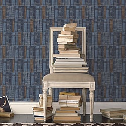 Galerie Wallcoverings Product Code: G56133 - Nostalgie Wallpaper Collection Galerie Wallcoverings Product Code G56133 - Nostalgie Wallpaper Collection - Blue Colours - Library Books Design