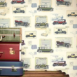 Galerie Wallcoverings Product Code: G56135 - Nostalgie Wallpaper Collection Galerie Wallcoverings Product Code G56135 - Nostalgie Wallpaper Collection - Cream Colours - Cars Design