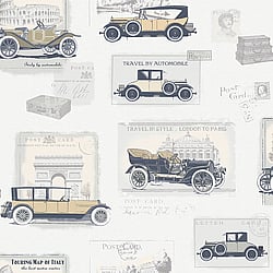 Galerie Wallcoverings Product Code: G56136 - Nostalgie Wallpaper Collection Galerie Wallcoverings Product Code G56136 - Nostalgie Wallpaper Collection - Silver Grey Colours - Cars Design