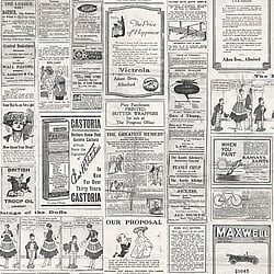 Galerie Wallcoverings Product Code: G56142 - Nostalgie Wallpaper Collection Galerie Wallcoverings Product Code G56142 - Nostalgie Wallpaper Collection - Black Colours - Newspapers Design