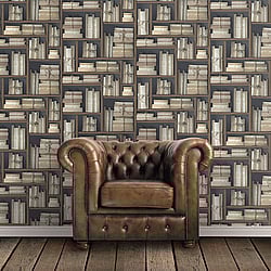 Galerie Wallcoverings Product Code: G56153 - Nostalgie Wallpaper Collection Galerie Wallcoverings Product Code G56153 - Nostalgie Wallpaper Collection - Brown Colours - Natural books Design
