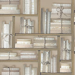 Galerie Wallcoverings Product Code: G56154 - Nostalgie Wallpaper Collection Galerie Wallcoverings Product Code G56154 - Nostalgie Wallpaper Collection - Brown Colours - Natural books Design