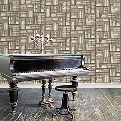 Galerie Wallcoverings Product Code: G56154 - Nostalgie Wallpaper Collection Galerie Wallcoverings Product Code G56154 - Nostalgie Wallpaper Collection - Brown Colours - Natural books Design