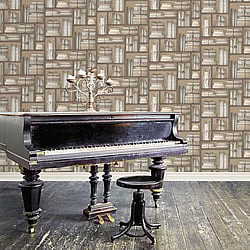 Galerie Wallcoverings Product Code: G56154 - Nostalgie Wallpaper Collection Galerie Wallcoverings Product Code G56154 - Nostalgie Wallpaper Collection - Brown Colours - Natural books Design