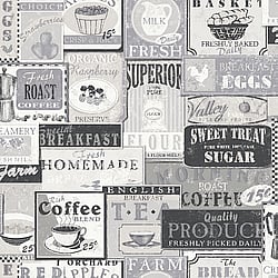 Galerie Wallcoverings Product Code: G56170 - Nostalgie Wallpaper Collection Galerie Wallcoverings Product Code G56170 - Nostalgie Wallpaper Collection - Silver Grey Colours - Enamel Signs Design