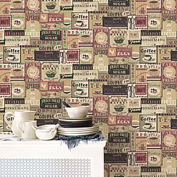 Galerie Wallcoverings Product Code: G56172 - Nostalgie Wallpaper Collection Galerie Wallcoverings Product Code G56172 - Nostalgie Wallpaper Collection - Red Colours - Enamel Signs Design