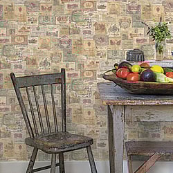 Galerie Wallcoverings Product Code: G56173 - Nostalgie Wallpaper Collection Galerie Wallcoverings Product Code G56173 - Nostalgie Wallpaper Collection - Beige Colours - Wine Labels Design