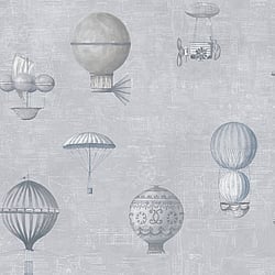 Galerie Wallcoverings Product Code: G56201 - Nostalgie Wallpaper Collection Galerie Wallcoverings Product Code G56201 - Nostalgie Wallpaper Collection - Silver Grey Colours - Air Ships Design
