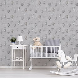 Galerie Wallcoverings Product Code: G56201 - Nostalgie Wallpaper Collection Galerie Wallcoverings Product Code G56201 - Nostalgie Wallpaper Collection - Silver Grey Colours - Air Ships Design