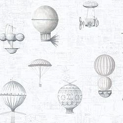 Galerie Wallcoverings Product Code: G56202 - Nostalgie Wallpaper Collection Galerie Wallcoverings Product Code G56202 - Nostalgie Wallpaper Collection - Silver Grey Colours - Air Ships Design