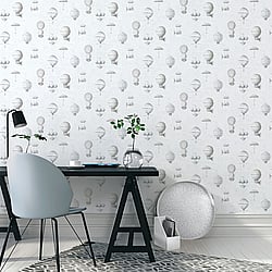 Galerie Wallcoverings Product Code: G56202 - Nostalgie Wallpaper Collection Galerie Wallcoverings Product Code G56202 - Nostalgie Wallpaper Collection - Silver Grey Colours - Air Ships Design