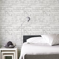 Galerie Wallcoverings Product Code: G56212 - Nostalgie Wallpaper Collection Galerie Wallcoverings Product Code G56212 - Nostalgie Wallpaper Collection - Silver Grey Colours - Brick Wall Design