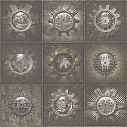 Galerie Wallcoverings Product Code: G56229 - Nostalgie Wallpaper Collection Galerie Wallcoverings Product Code G56229 - Nostalgie Wallpaper Collection - Bronze Brown Colours - Industrial Tiles Design