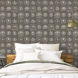 Galerie Wallcoverings Product Code: G56229 - Nostalgie Wallpaper Collection Galerie Wallcoverings Product Code G56229 - Nostalgie Wallpaper Collection - Bronze Brown Colours - Industrial Tiles Design