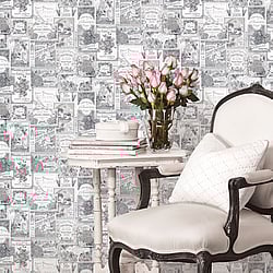 Galerie Wallcoverings Product Code: G56277 - Nostalgie Wallpaper Collection Galerie Wallcoverings Product Code G56277 - Nostalgie Wallpaper Collection - Black Colours - Perfume Labels Design