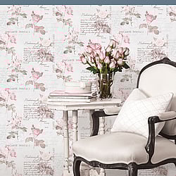 Galerie Wallcoverings Product Code: G56286 - Nostalgie Wallpaper Collection Galerie Wallcoverings Product Code G56286 - Nostalgie Wallpaper Collection - Pink Colours - Postale Rose Design