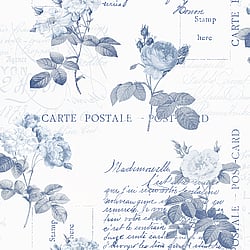 Galerie Wallcoverings Product Code: G56287 - Nostalgie Wallpaper Collection Galerie Wallcoverings Product Code G56287 - Nostalgie Wallpaper Collection - Blue Colours - Postale Rose Design
