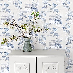 Galerie Wallcoverings Product Code: G56287 - Nostalgie Wallpaper Collection Galerie Wallcoverings Product Code G56287 - Nostalgie Wallpaper Collection - Blue Colours - Postale Rose Design