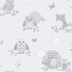 Galerie Wallcoverings Product Code: G56503 - Just 4 Kids 2 Wallpaper Collection Galerie Wallcoverings Product Code G56503 - Just 4 Kids 2 Wallpaper Collection - Grey Colours - Mono Owls Design