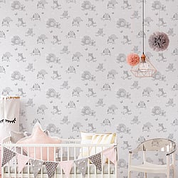 Galerie Wallcoverings Product Code: G56503 - Just 4 Kids 2 Wallpaper Collection Galerie Wallcoverings Product Code G56503 - Just 4 Kids 2 Wallpaper Collection - Grey Colours - Mono Owls Design