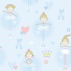 Galerie Wallcoverings Product Code: G56506 - Just 4 Kids 2 Wallpaper Collection Galerie Wallcoverings Product Code G56506 - Just 4 Kids 2 Wallpaper Collection - Blue Colours - Ballerinas Design