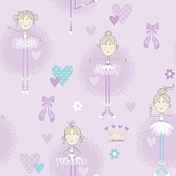 Galerie Wallcoverings Product Code: G56507 - Just 4 Kids 2 Wallpaper Collection Galerie Wallcoverings Product Code G56507 - Just 4 Kids 2 Wallpaper Collection - Lilac Blue Colours - Ballerinas Design