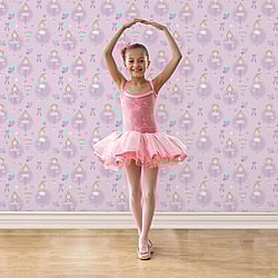 Galerie Wallcoverings Product Code: G56507 - Just 4 Kids 2 Wallpaper Collection Galerie Wallcoverings Product Code G56507 - Just 4 Kids 2 Wallpaper Collection - Lilac Blue Colours - Ballerinas Design