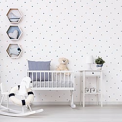 Galerie Wallcoverings Product Code: G56520 - Just 4 Kids 2 Wallpaper Collection Galerie Wallcoverings Product Code G56520 - Just 4 Kids 2 Wallpaper Collection - Blue Grey Beige White Colours - Giant Polko Dots Design