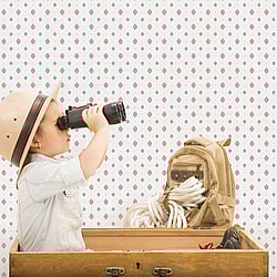 Galerie Wallcoverings Product Code: G56529 - Just 4 Kids 2 Wallpaper Collection Galerie Wallcoverings Product Code G56529 - Just 4 Kids 2 Wallpaper Collection - Red Blue White Colours - Diamond Motif Design