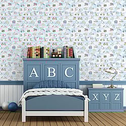 Galerie Wallcoverings Product Code: G56537 - Just 4 Kids 2 Wallpaper Collection Galerie Wallcoverings Product Code G56537 - Just 4 Kids 2 Wallpaper Collection - Blue Multicoloured Colours - Alphabet Design