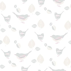 Galerie Wallcoverings Product Code: G56540 - Just 4 Kids 2 Wallpaper Collection Galerie Wallcoverings Product Code G56540 - Just 4 Kids 2 Wallpaper Collection - Grey Beige Pink Colours - Pretty Birds Design