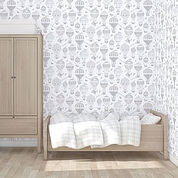 Galerie Wallcoverings Product Code: G56542 - Just 4 Kids 2 Wallpaper Collection Galerie Wallcoverings Product Code G56542 - Just 4 Kids 2 Wallpaper Collection - Grey Beige White Colours - Balloon Journey Design