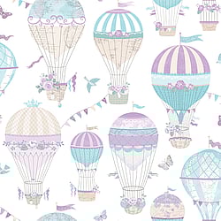 Galerie Wallcoverings Product Code: G56543 - Just 4 Kids 2 Wallpaper Collection Galerie Wallcoverings Product Code G56543 - Just 4 Kids 2 Wallpaper Collection - Purple Blue Beige Colours - Balloon Journey Design