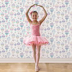 Galerie Wallcoverings Product Code: G56543 - Just 4 Kids 2 Wallpaper Collection Galerie Wallcoverings Product Code G56543 - Just 4 Kids 2 Wallpaper Collection - Purple Blue Beige Colours - Balloon Journey Design