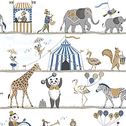 Galerie Wallcoverings Product Code: G56546 - Just 4 Kids 2 Wallpaper Collection Galerie Wallcoverings Product Code G56546 - Just 4 Kids 2 Wallpaper Collection - Blue Grey Black Beige Colours - Circus Parade Design