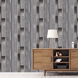 Galerie Wallcoverings Product Code: G56571 - Texstyle Wallpaper Collection Galerie Wallcoverings Product Code G56571 - Texstyle Wallpaper Collection - Black Greys Colours - Agen Stripe Design