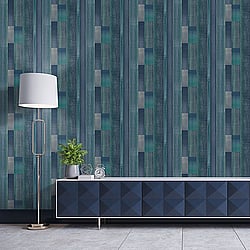 Galerie Wallcoverings Product Code: G56575 - Texstyle Wallpaper Collection Galerie Wallcoverings Product Code G56575 - Texstyle Wallpaper Collection - Turquoise Navy Colours - Agen Stripe Design