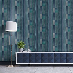 Galerie Wallcoverings Product Code: G56575 - Texstyle Wallpaper Collection Galerie Wallcoverings Product Code G56575 - Texstyle Wallpaper Collection - Turquoise Navy Colours - Agen Stripe Design