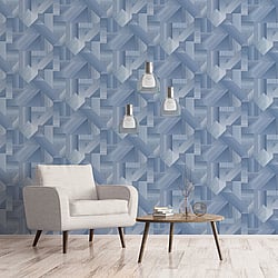 Galerie Wallcoverings Product Code: G56624 - Texstyle Wallpaper Collection Galerie Wallcoverings Product Code G56624 - Texstyle Wallpaper Collection - Blues Colours - Shape Shifter Design