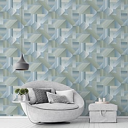 Galerie Wallcoverings Product Code: G56627 - Texstyle Wallpaper Collection Galerie Wallcoverings Product Code G56627 - Texstyle Wallpaper Collection - Mixed Greens Colours - Shape Shifter Design