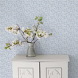 Galerie Wallcoverings Product Code: G56668 - Small Prints Wallpaper Collection Galerie Wallcoverings Product Code G56668 - Small Prints Wallpaper Collection - Blue Grey White Colours - Mini Mod Floral Design