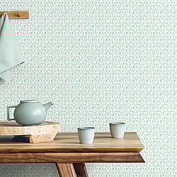 Galerie Wallcoverings Product Code: G56680 - Small Prints Wallpaper Collection Galerie Wallcoverings Product Code G56680 - Small Prints Wallpaper Collection - Green Cream Blue Colours - Ogee Floral Design
