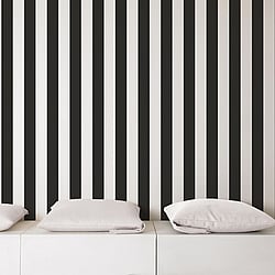 Galerie Wallcoverings Product Code: G67521 - Smart Stripes 3 Wallpaper Collection Galerie Wallcoverings Product Code G67521 - Smart Stripes 3 Wallpaper Collection - Black Colours - Awning Stripe Design