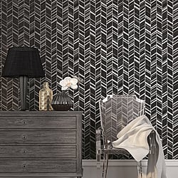Galerie Wallcoverings Product Code: G67716 - Special FX 2 Wallpaper Collection Galerie Wallcoverings Product Code G67716 - Special FX 2 Wallpaper Collection - Black Grey Silver Colours - Glitter Chevrons Design