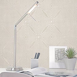 Galerie Wallcoverings Product Code: G67722 - Special Fx Wallpaper Collection Galerie Wallcoverings Product Code G67722 - Special Fx Wallpaper Collection - Silver Cream Colours - Metallic Spiral Design