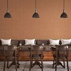 Galerie Wallcoverings Product Code: G67724 - Special Fx Wallpaper Collection Galerie Wallcoverings Product Code G67724 - Special Fx Wallpaper Collection - Orange Gold Colours - Metallic Spiral Design