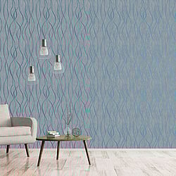 Galerie Wallcoverings Product Code: G67735 - Special FX 2 Wallpaper Collection Galerie Wallcoverings Product Code G67735 - Special FX 2 Wallpaper Collection - Blue Silver Colours - Glitter Ribbons Design