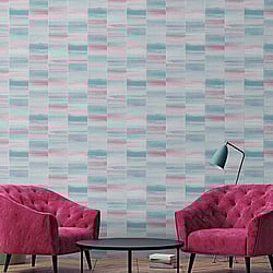 Galerie Wallcoverings Product Code: G67744 - Special Fx Wallpaper Collection Galerie Wallcoverings Product Code G67744 - Special Fx Wallpaper Collection - Blue Pink Silver Colours - Glitter Block Design